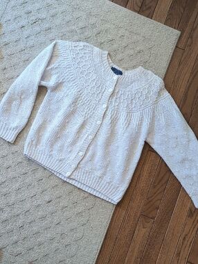 Vintage Woolrich Cream Textured Yoke Button-Front Cardigan